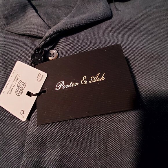 Porten & Ash Mens Modal Blend Short Sleeve Button-Up Shirt Size Small Gray - Picture 5 of 12